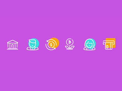 Fintech bitcoin crypto fintech icons