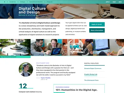 University Program Pages bootstrap college grid higher ed ui university web