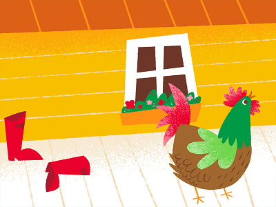 Cockadoodledoo book boots character farm farmhouse house illustration kid lit rooster wellies