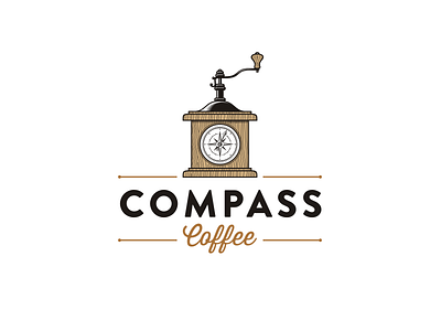 Compass Coffee coffee handmade logo retro vintage