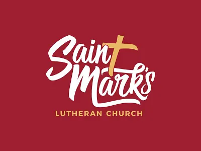 Saint Mark's church design gold graphic design logo logotype maroon red typography