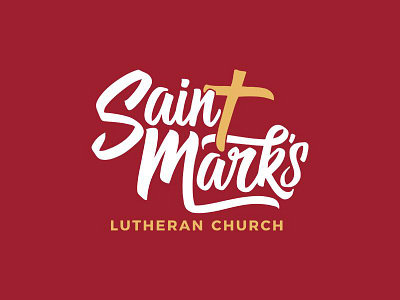 Saint Mark's church design gold graphic design logo logotype maroon red typography