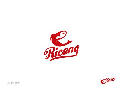 Ricang - Anchovy Fish anchovy branding design fish flat icon illustration lettering logo mark type typography