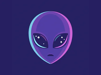 Alien alien cartoon eyes face head icon logo space ufo vector