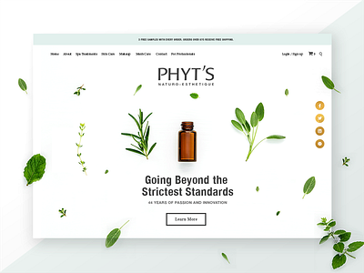 Skin Care Hero botanical ecommerce gold hero image plants product design responsive skin care ui user interface ux website