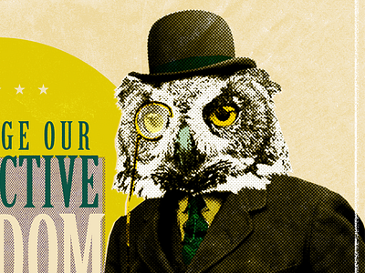 Nice Hat collage monocle owl photoshop texture