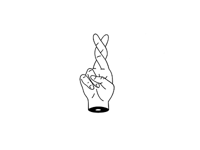 Fingers Crossed black and white design fingers crossed icon illustration illustrator minimal minimal design vector vector design