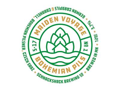 Schnackshack Brewing Co. - Maiden Voyage beer bohemia cap design home brew hops illustration pilsner