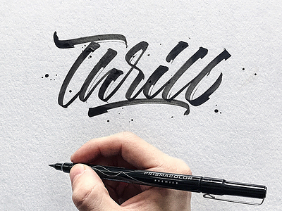 Thrill brush script brushpen calligraphy custom type hand lettering hand made type lettering script type typography