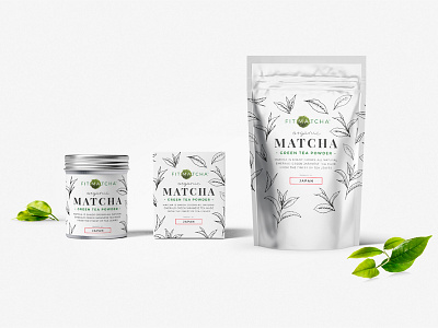 Fit Matcha brand branding identity illustration packaging tea typography