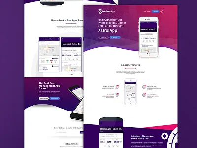 App Landing Page UI/UX Design astrol app landing page landing page design landing page uiux design
