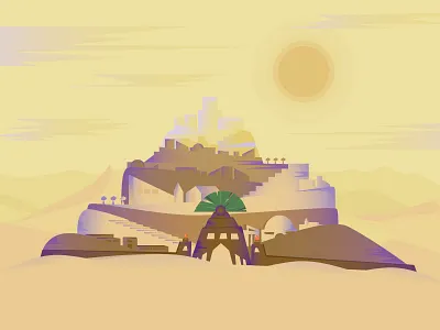 Desert Town city color desert graphic illustration town vector