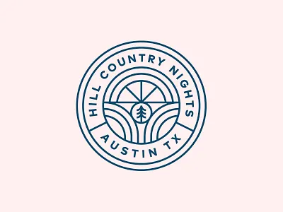 Hill Country Nights II badge branding crest event gala illustration leaf logo nature plant seal tree
