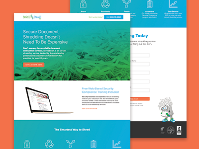 Shredding Landing Page gradient security shred paper