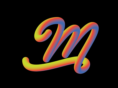 Alphabet - Letter M 3d alphabet blend hand lettering illustrator letter m lettering vector