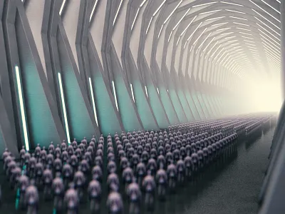 Processing c4d dof future futuristic humans lighting render