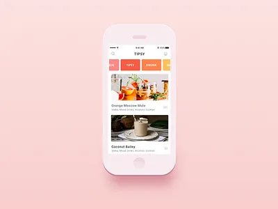Drinking App alcohol app colorful drinks flat pink recipe tipsy