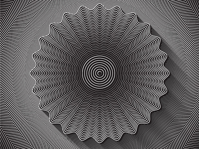 Day51- 'Sunflower' 100days black and white blend blend tool illustion illustrator jitter lines opart optical shapes vector