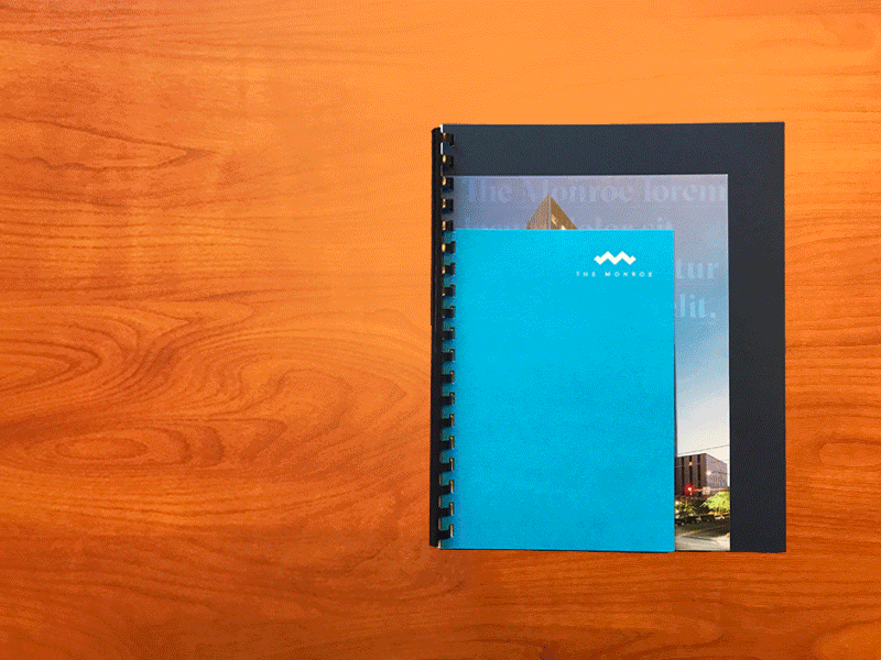 The Monroe brochure comp brochure design map print real estate