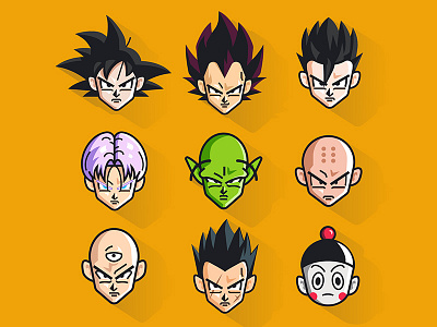 Dragon ball icons chaos dragon ball gohan goku icons krillin piccolo ten shin han trunks vegete yamcha