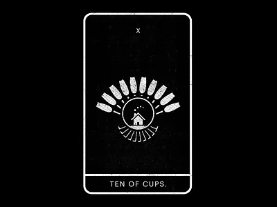 Ten of Cups. black chimney cups eight goals house minimal tarot white