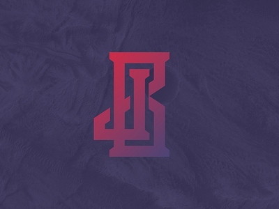 JB Typography gradient lettering logo pink purple space typography
