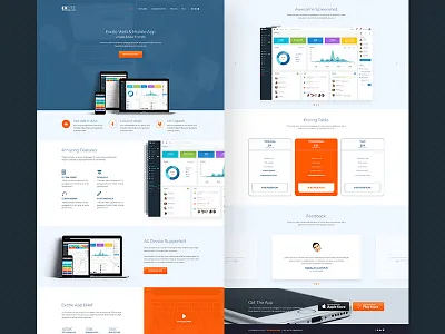 Excite - App landing page app clean design home page landing page marketing minimal ui ux web landing page