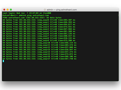 ping ashrafwani.com blog personal website termnal website
