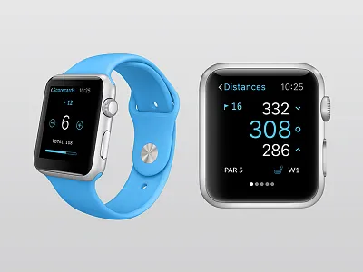 Golf simulator app app design graphic design interface ui ui design user interface design ux ux design watch wearable