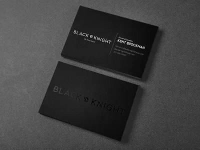 Black Knight v02 black business card chicago knight logo type