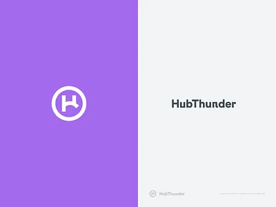 HubThunder - Logo app branding call center circular cloud h logo phone startup storage telecom