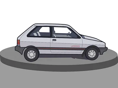 Justy car drive illustration justy old school retro subaru vector vehicle wheels