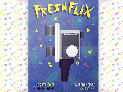 Fresh Flix Film Festival Poster cinematography flat design graphic pattern poster