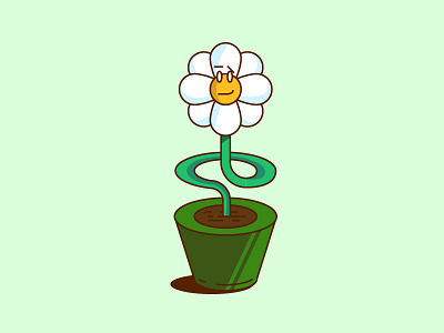 Daisy bold cartoon design flower happy mood illustration