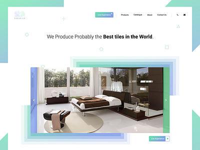 Landing Page for my Friend's Ceramic/Tiles Company blue ceramic cool design interface layout slideshow tiles ui ux website