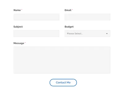 Simple Contact Form blue button contact design field form input portfolio web design
