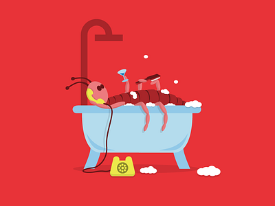 Bug bath bathtub beetle bug bugs illustration illustrator vector