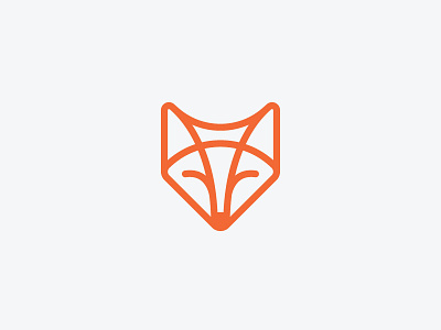 Fox animal fox head icon logo orange