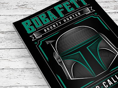 Star Wars Boba Fett Poster bobafett drawing hunter illustration poster print star typography vector wars