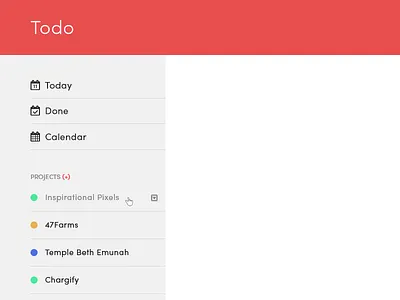 Todo App Ideas app red sidebar todo todo list webapp