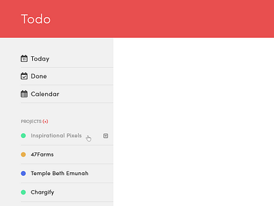 Todo App Ideas app red sidebar todo todo list webapp