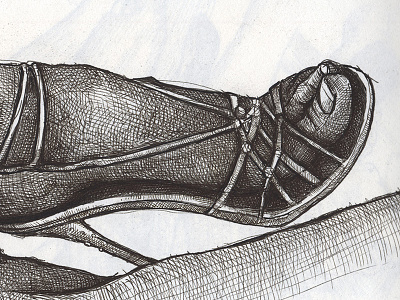 Feet2 drawing hand drawn inking kzloty print