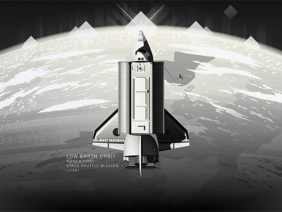 Space shuttle mission 1000heads earth gore illustration mission nasa shuttle space world