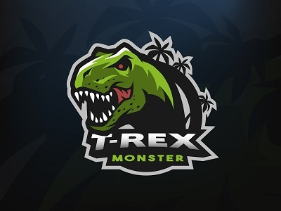 Dino logo. dino dinosaur graphic illustration jurassic logo mascot monster predator reptile t rex vector