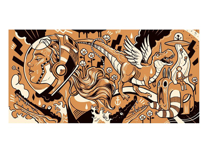 Mural Planning design illustration ink mural muralist paint san francisco