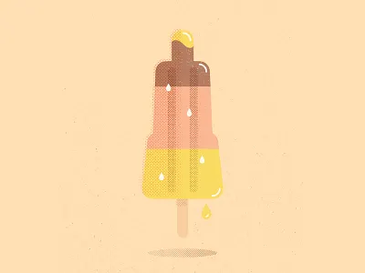 I'm a Rocket Man! halftone ice cream illustration rocket summer sun texture