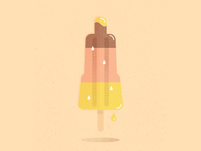 I'm a Rocket Man! halftone ice cream illustration rocket summer sun texture