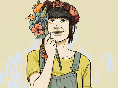 ARRO: Adelaide Meyer comic flower illustration