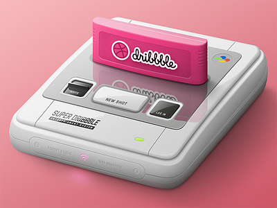 Dribbble Entertainment System debut game illustration invite nintendo photoshop snes