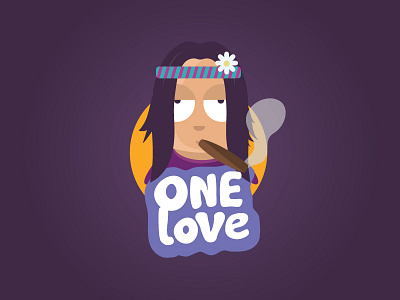 Onelove hippie sticker